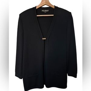 ST. JOHN BASICS Open Front Sweater Pockets